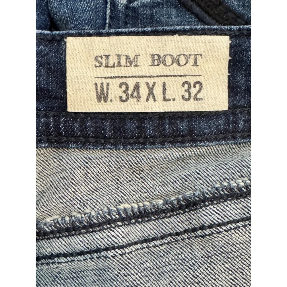 TK Axel‎ Men's Slim Boot Jeans Dark Wash W34 L32 Cotton Spandex Blend